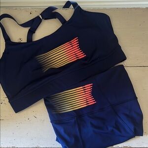 Savage C Fenty Blue Sports Bra and Leggings Set
